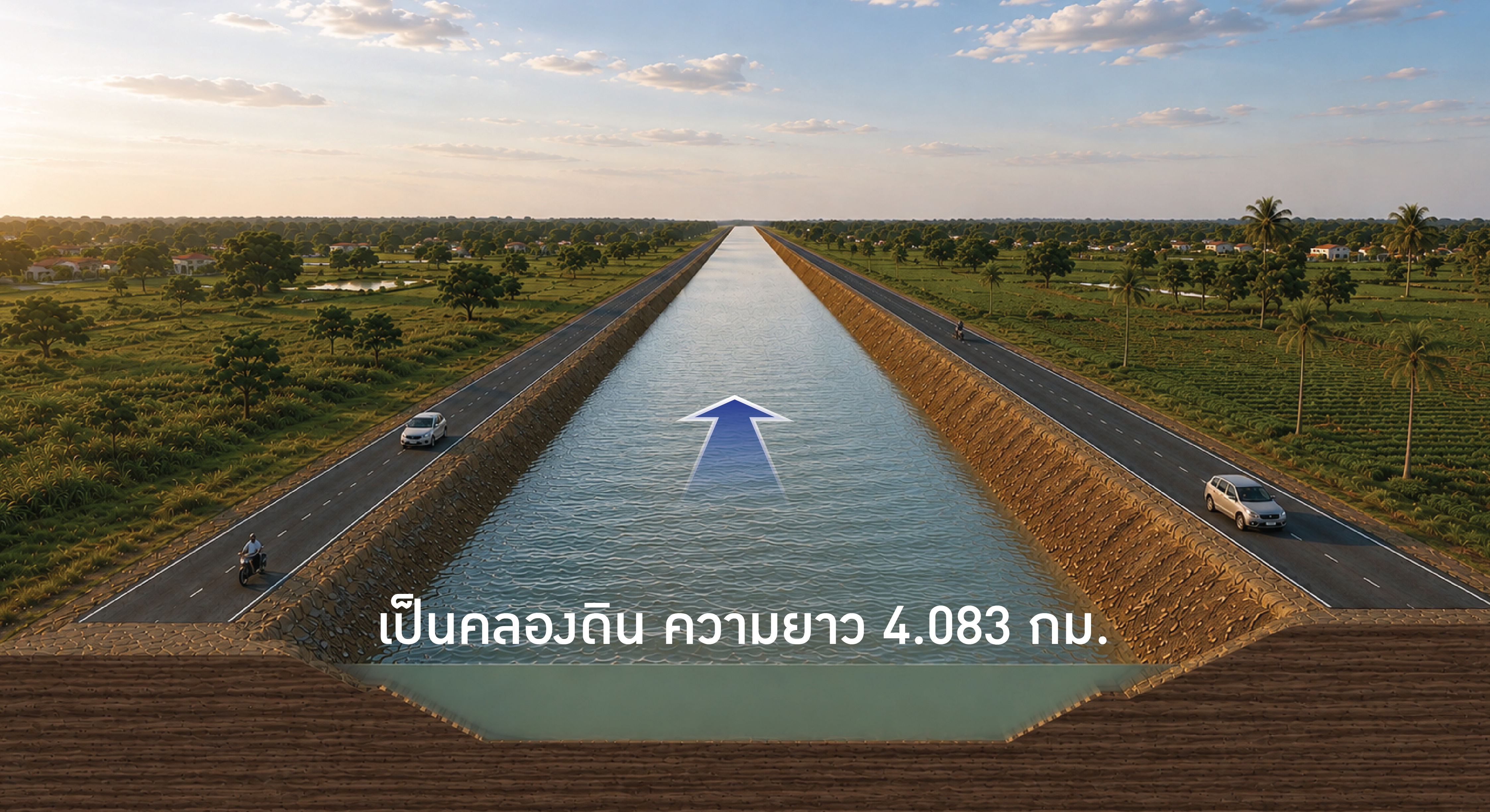 คลองผันน้ำคลองพระปรงแบบคลองดิน